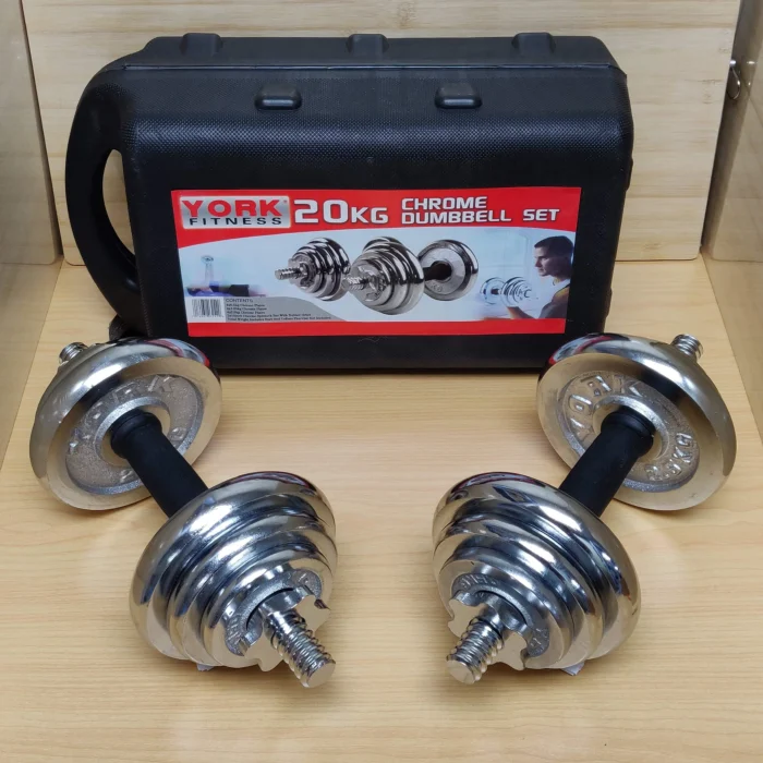 20kgs chrome dumbbell set