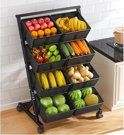 Multifunctional Metallic Vegetable/Fruits Cart Storage Rack