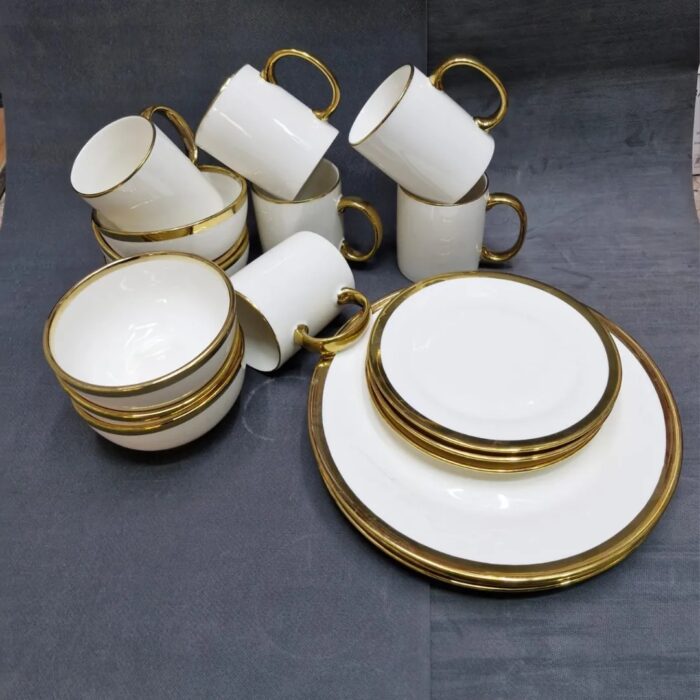 24pc Ceramic Golden Dinner Set