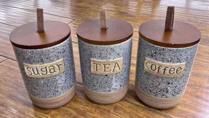 3 pcs Airtight Farmhouse Canisters Set with Bamboo Lid