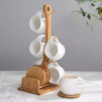 Coffee/ Tea cups with bamboo coasters