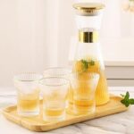 Ribbed Glass Carafe Set