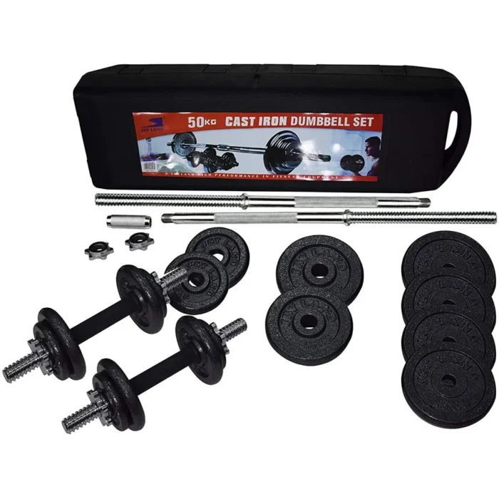 York Cast Iron Dumbbell And Barbell Set 50Kg