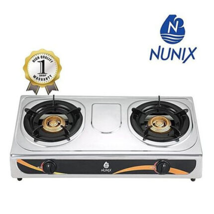 Nunix 2 Burner Stainless Steel Gas Cooker