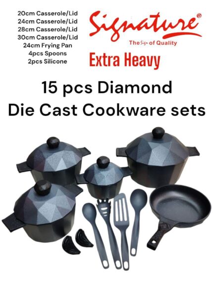 15 pieces signature non stick cookware set