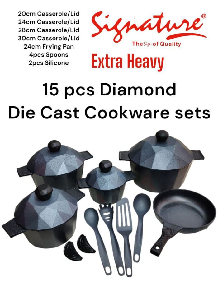 15 pieces signature non stick cookware set