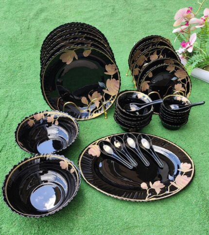 33pcs Black Dinner Set