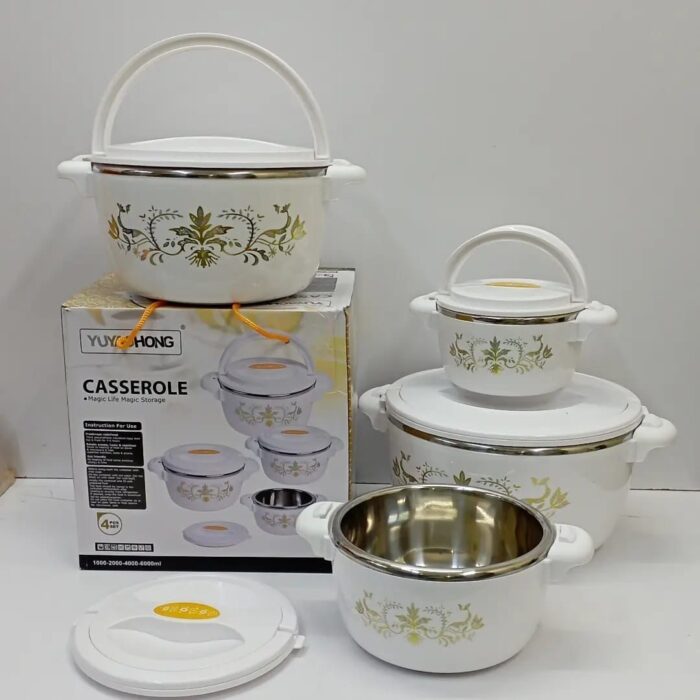 4pcs set White Casserole Hotpots