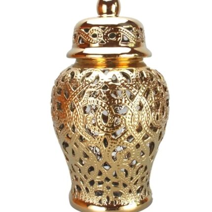 Gold Ceramic Ginger Jar