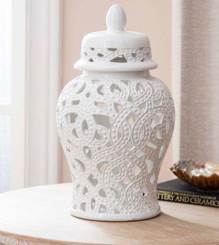 White Ceramic Ginger Jar