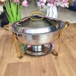 Oval Chaffing Dish With Golden Stand
