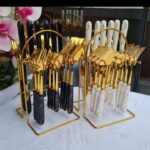 24pc Cutlery Set with Marble Handle