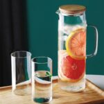 Glass Pitcher /Jug With Bamboo Lid