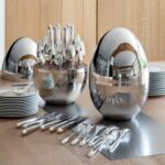 Egg Shaped Silver Polish Tableware Cutlery Set