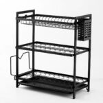 3 Layer Black Metallic Dish Rack