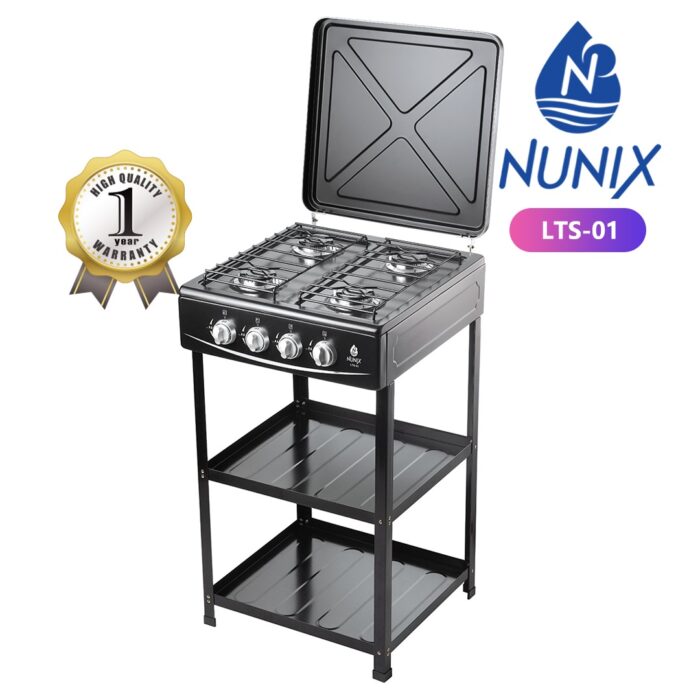 Nunix Gas (Four Burners)Table Top Cooker With Standing Shelves