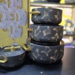 Black marble Florence hot pots