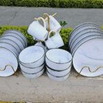 24 Pcs Grey Marble Dinner set.