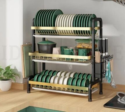 3 Tier Gold Dish Rack