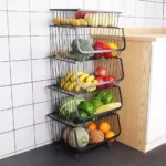 Metallic 4 layer trolley mesh rack