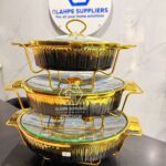 3pcs of ceramic chaffing dish.