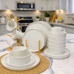 24 pcs  white plain dinner set