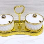 2pcs ceramic sugar dishes with stand