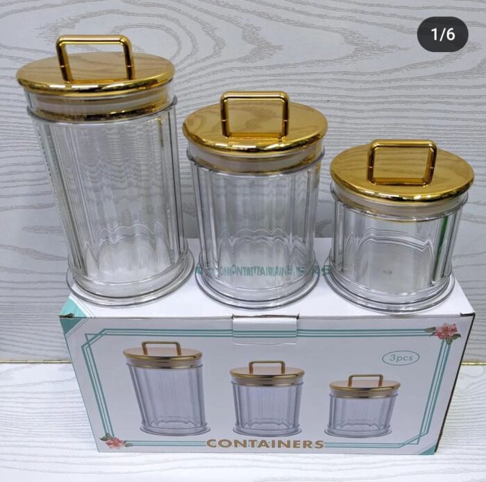 3 pcs set acrylic storage containers