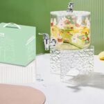Flowery Clear 3.6L glass bucket dispenser