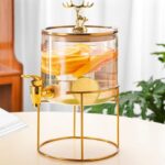 3.6L golden bucket glass dispenser.