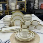 32pc White and Gold dinner set.