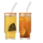 Aesthetic Highball ribbed glass cups.