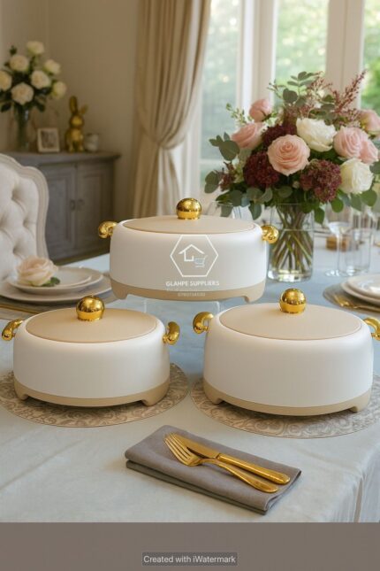 Insulated forever Gold Casserole hot pots.