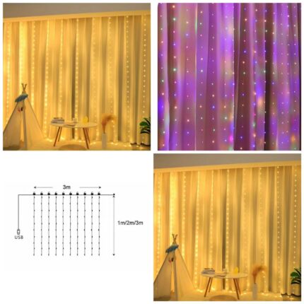 LED Curtain Fairy Christmas Lights