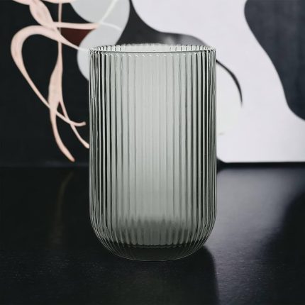 Ribbed Drinking Glass