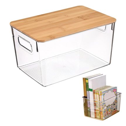 Multifunctional Stackable Organizer With Bamboo Lid