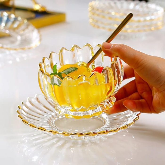 Flowery European Style Glass Bowl