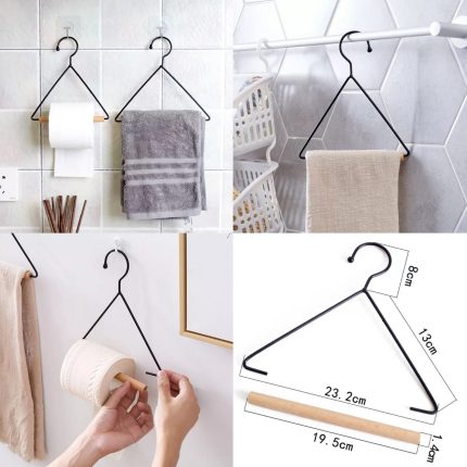 Nordic Wood Iron Towel Storage Rack