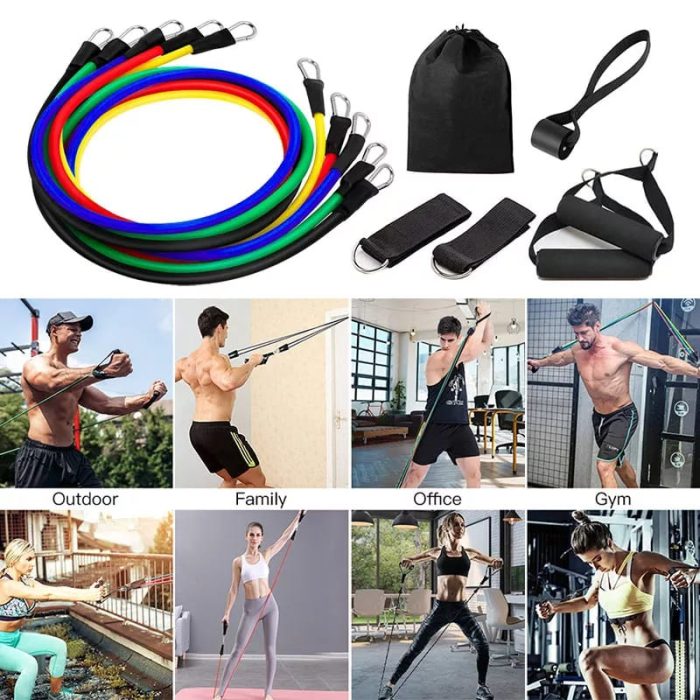 Full Body Exercise High Elastic Rubber Band Set.