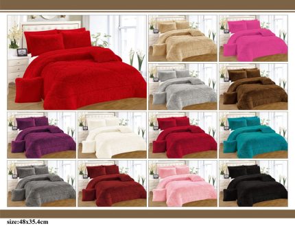 6pc Luxury Designs Velvet Plush Fluffy Duvet Set