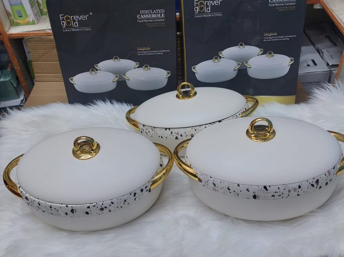 Forever Gold Oval Insulated Hotpots.