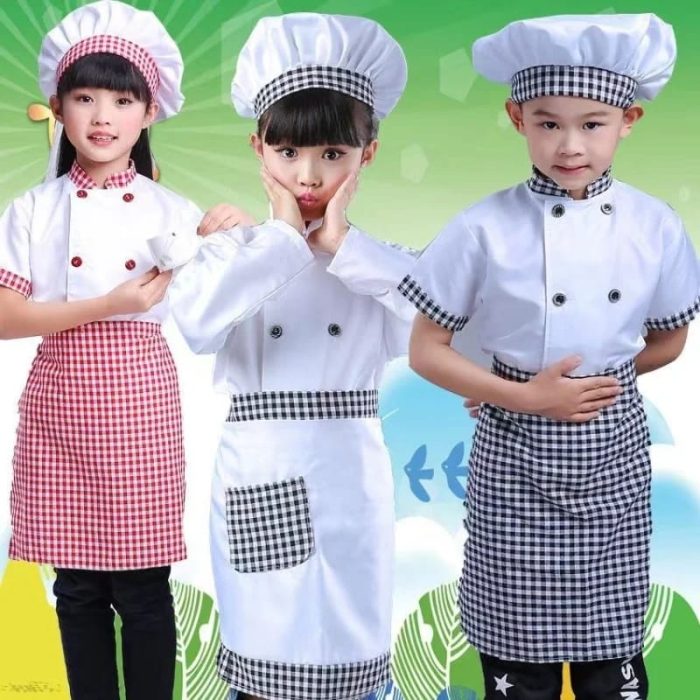 3pcs Children Professional Chef Costume