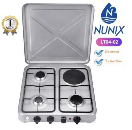 Nunix Table Top Cooker 3 Gas+1 Electric Stove