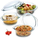 Signature 3 pcs Round Casserole set with Glass Lid