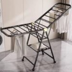 Black Movable Outdoor Drying Rack with  wheels)