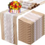 Rustic Table Runner with lace design.