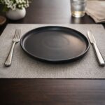 Ceramic Black Dinner Plates 6pcs