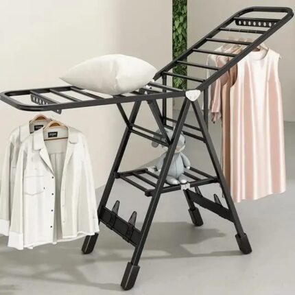 Black Movable Outdoor Drying Rack 1.7M (with wheels)