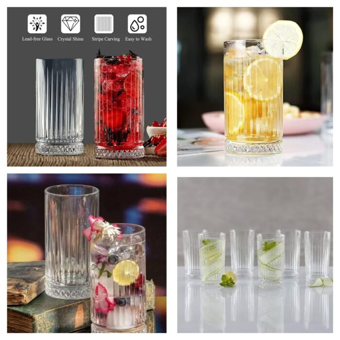 Highball Ribbed Drinkware Glass