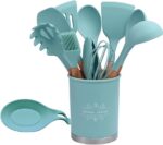 13pcs Silicon Spoons With A Metallic Base